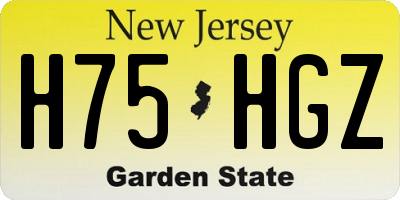 NJ license plate H75HGZ