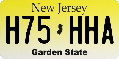NJ license plate H75HHA