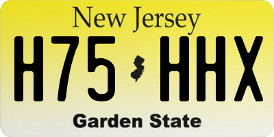 NJ license plate H75HHX