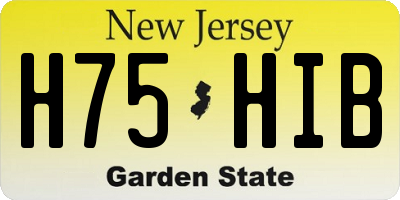 NJ license plate H75HIB