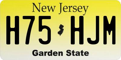 NJ license plate H75HJM