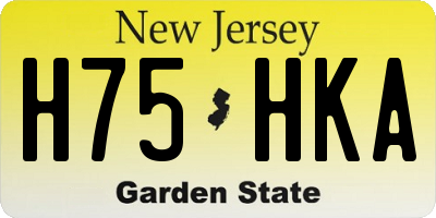 NJ license plate H75HKA