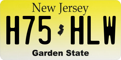 NJ license plate H75HLW