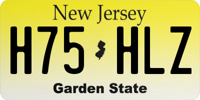NJ license plate H75HLZ