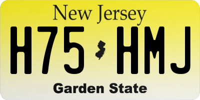 NJ license plate H75HMJ