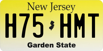 NJ license plate H75HMT