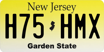 NJ license plate H75HMX