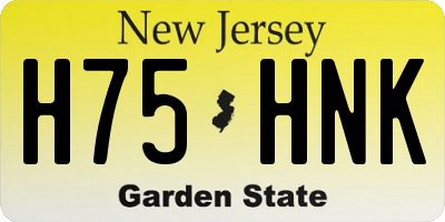 NJ license plate H75HNK
