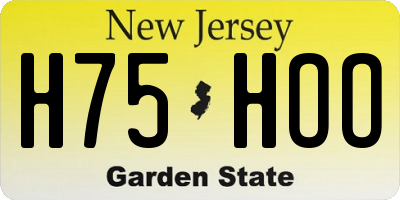 NJ license plate H75HOO
