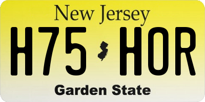 NJ license plate H75HOR