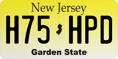 NJ license plate H75HPD