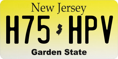 NJ license plate H75HPV