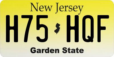 NJ license plate H75HQF