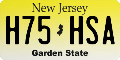 NJ license plate H75HSA