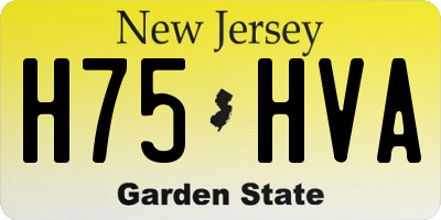 NJ license plate H75HVA