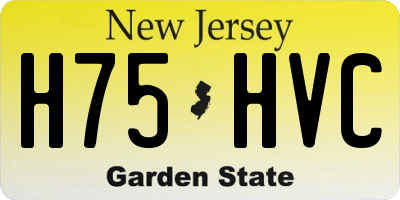 NJ license plate H75HVC