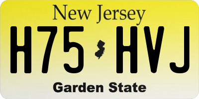 NJ license plate H75HVJ