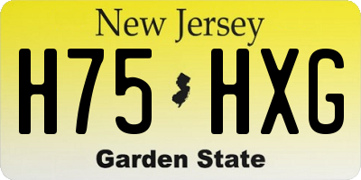 NJ license plate H75HXG