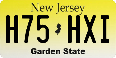 NJ license plate H75HXI