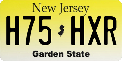NJ license plate H75HXR