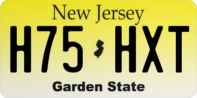NJ license plate H75HXT