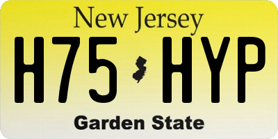 NJ license plate H75HYP
