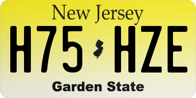 NJ license plate H75HZE