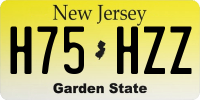 NJ license plate H75HZZ
