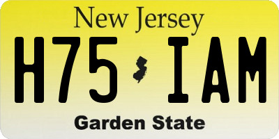 NJ license plate H75IAM