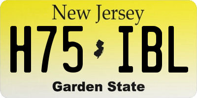 NJ license plate H75IBL