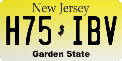 NJ license plate H75IBV