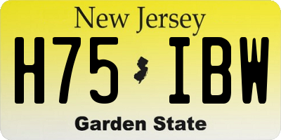 NJ license plate H75IBW