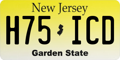 NJ license plate H75ICD