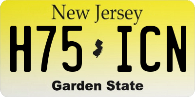 NJ license plate H75ICN