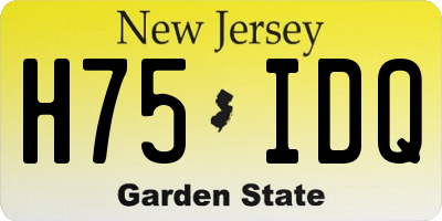 NJ license plate H75IDQ