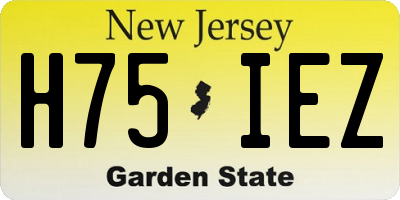 NJ license plate H75IEZ