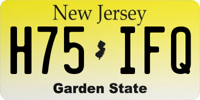 NJ license plate H75IFQ