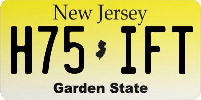 NJ license plate H75IFT