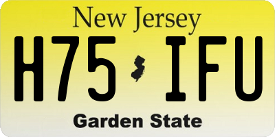 NJ license plate H75IFU