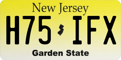 NJ license plate H75IFX