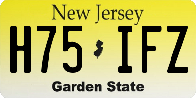 NJ license plate H75IFZ