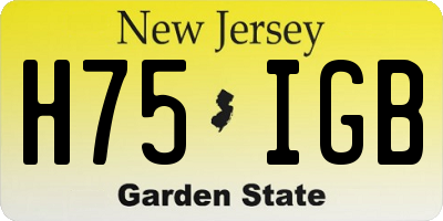 NJ license plate H75IGB