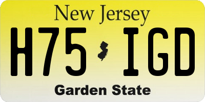 NJ license plate H75IGD