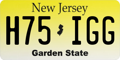 NJ license plate H75IGG