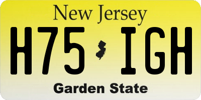 NJ license plate H75IGH