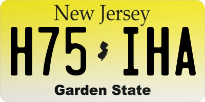 NJ license plate H75IHA