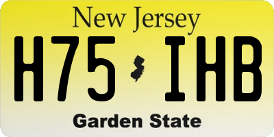 NJ license plate H75IHB