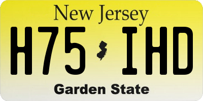 NJ license plate H75IHD