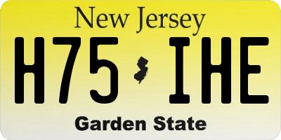 NJ license plate H75IHE