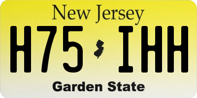 NJ license plate H75IHH